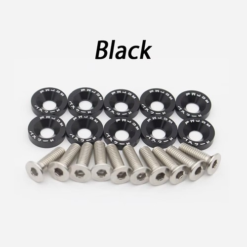 Dress Up Bolts 20Pcs/Set Bumper Fender Washers Engine Bay Fasteners M6 JDM Fender Washer Kit-Black In | Whizz Cover Bolts Gold Washers - Foto 11
