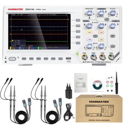 HANMATEK DOS1104 Set Digital Oscillator 110MHz 4-Channel 1GS/s Oscilloscope ot25