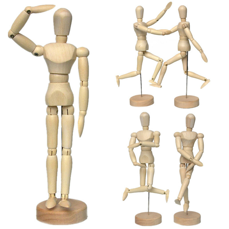 Zeichenpuppe Gliederpuppe Modellpuppe aus Holz Zeichenfigur Figur Modell Puppe.