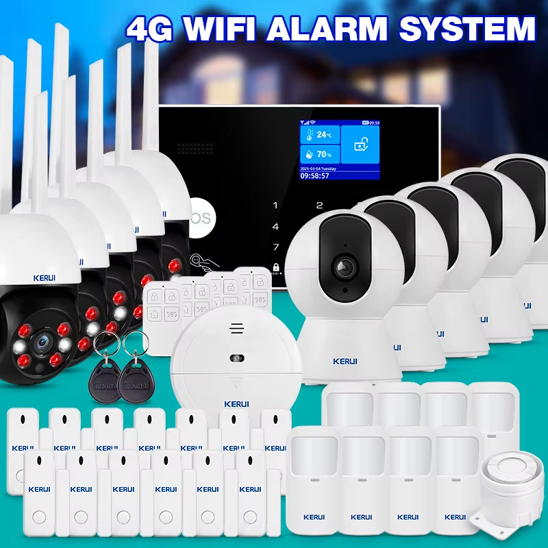 4G+WIFI Alarm for Home Support 3 Wired Defense Zones G34 Alarm System Kits Tuya