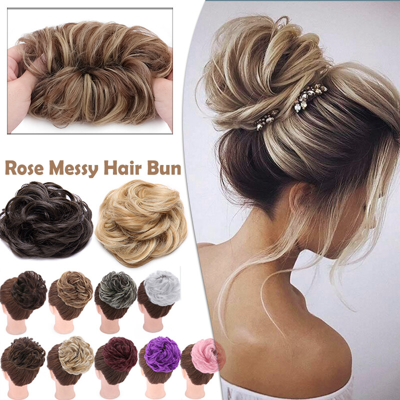 Hair Bun Ponytail Curly Thick Messy Bun Hair Piece Scrunchie Updo Hair Extension