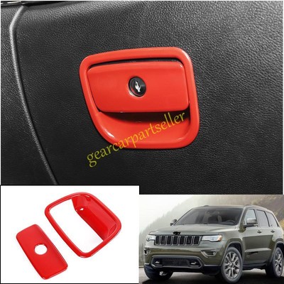 For Jeep Grand Cherokee 11-2021 Red ABS Co-Pilot Storage Box Handle Cover Trim