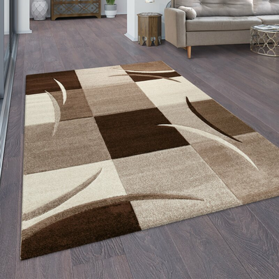 Zipcode Design Teppich Aliana Schokolade Braun Creme Kurzflorteppich Langflor