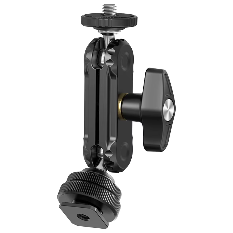 R098 Double Ball Heads Magic Arm with Cold Shoe Mount 1/4'' Screw for DSLR Came
