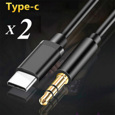 2PCS For iPhone 16 15 Pro Max USB 3.1 Type C To 3.5mm AUX Audio Car Adapter Cord