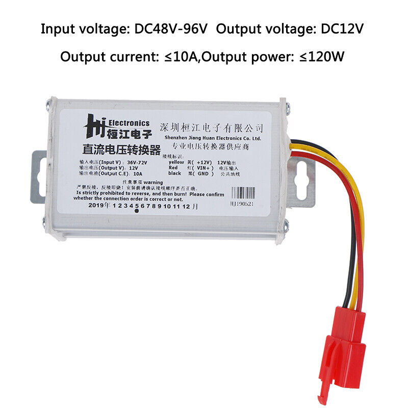 Dc 36v-72v To 12v-10a 120w Converter Adapter For Electric Car Battery .go