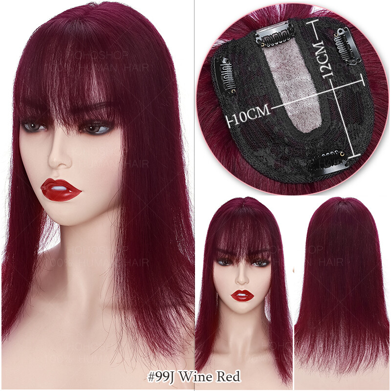 CLEARANCE 100% Remy Human Hair Topper Toupee Hairpiece Wigs Clip In Silk Base