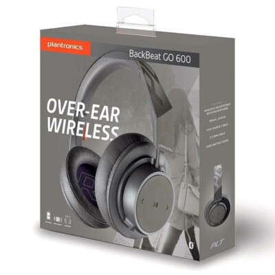 Plantronics BackBeat GO 600 Noise-Isolating Headphones, Over-The-Ear Bluetooth