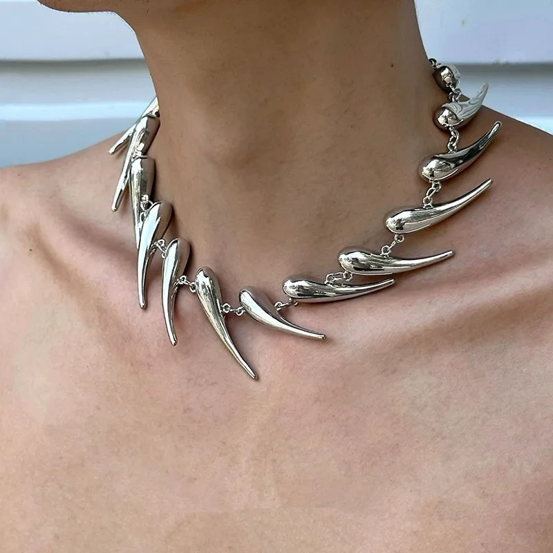 Thorn  Charm Choker Necklace Jewelry Stainless Steel Hip Hop Punk