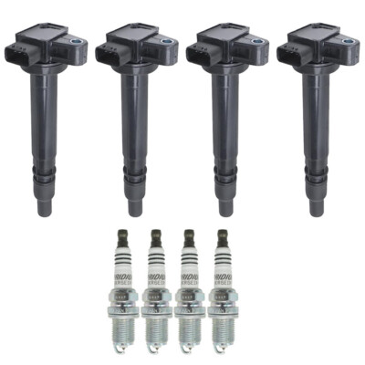 4x Ignition Coils + 4x Spark Plugs KIT For 2000-2004 Toyota Tacoma 2.4L 2.7L L4