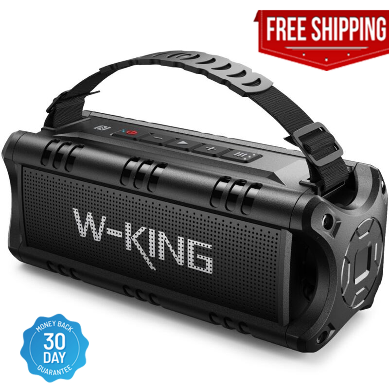W-King Boombox Portable Wireless Waterproof Bluetooth Speaker Super Loud Outdoor