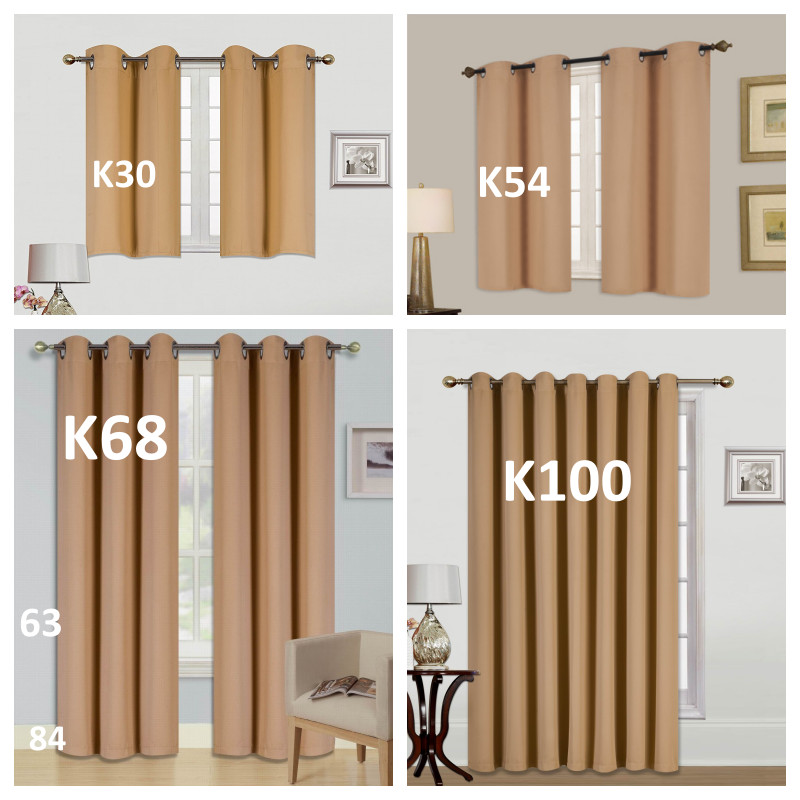 1/2PC100% BLACKOUT UNLINED HEAVY THICK THERMAL PANELS WINDOW CURTAIN TREATMENT