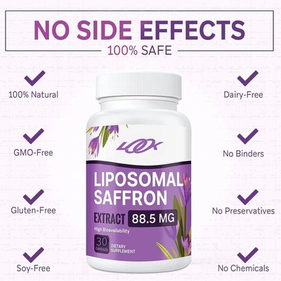 Saffron supplement 88.5mg, 60 capsules vegetarian capsules