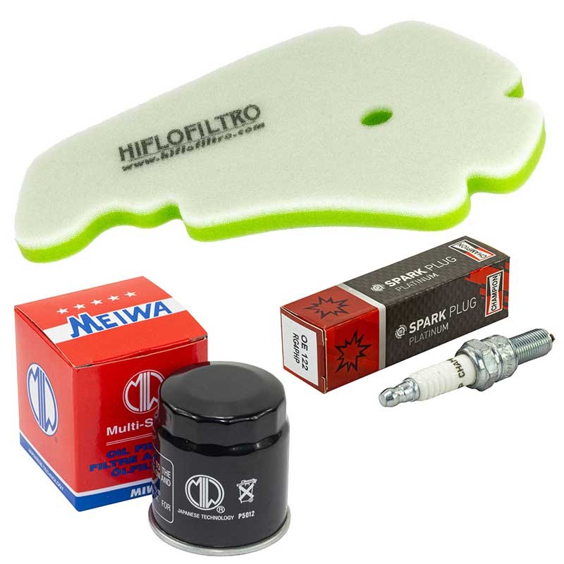 Wartung Luftfilter Ölfilter Zündkerze Set für Aprilia Scarabeo 250 ie 2006-2010