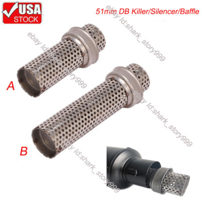 Universal 51mm Motorcycle Exhaust Pipe DB Killer Silencer Pipe Muffler Baffle