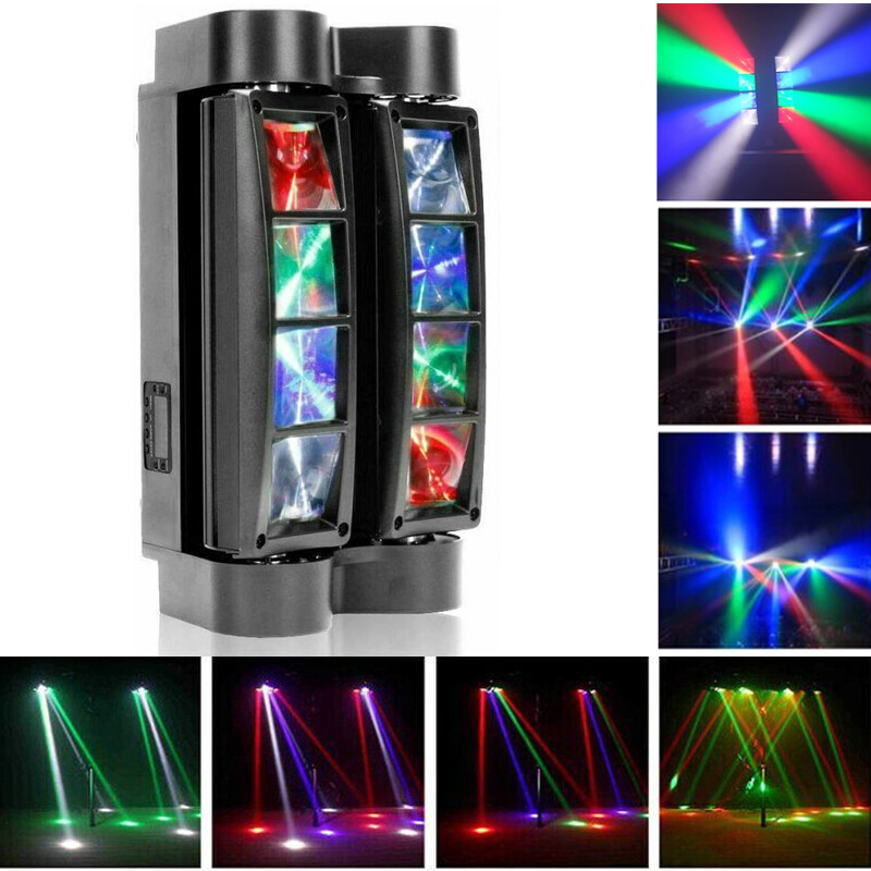90W RGBW 8 LEDs Spider Moving Head Stage Lighting Beam DMX D