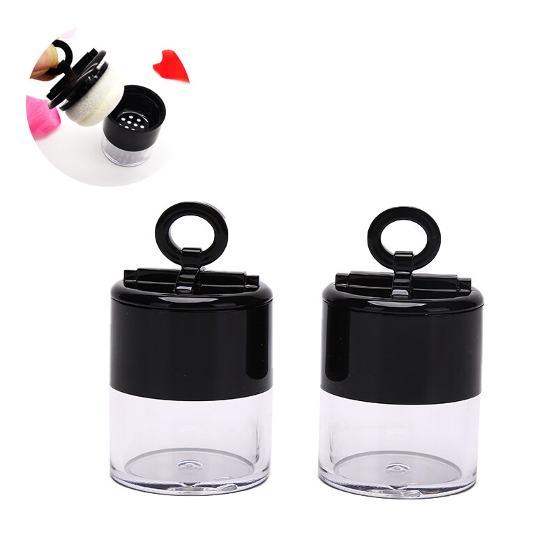 10g Portable Plastic Empty Loose Box Bottle Makeup Jar Container with Puff GrUS