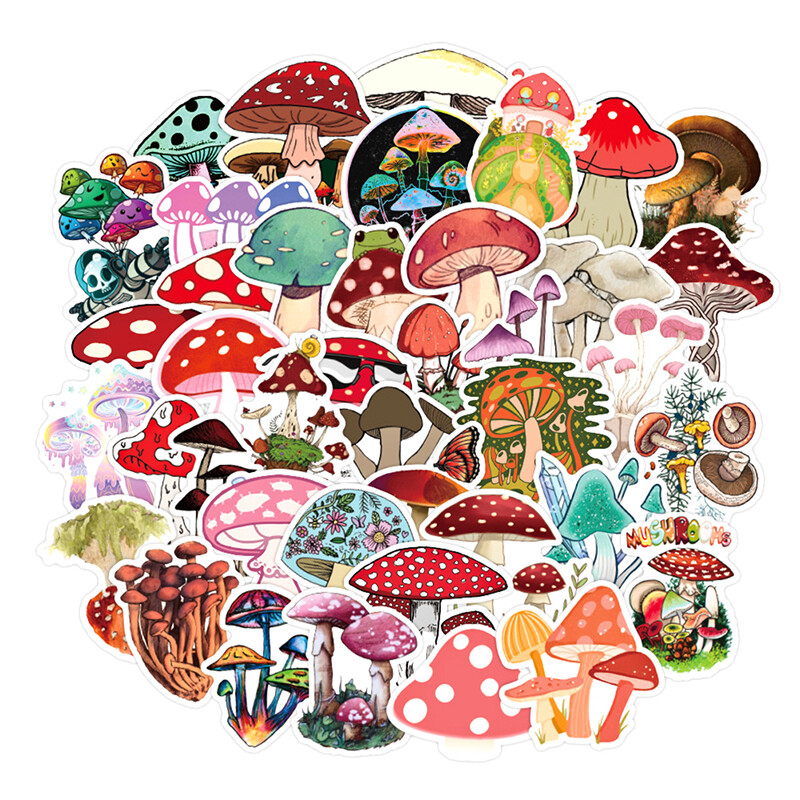 50PCS Skateboard Stickers bomb Vinyl Laptop Luggage Mushroom Sticker L.OU