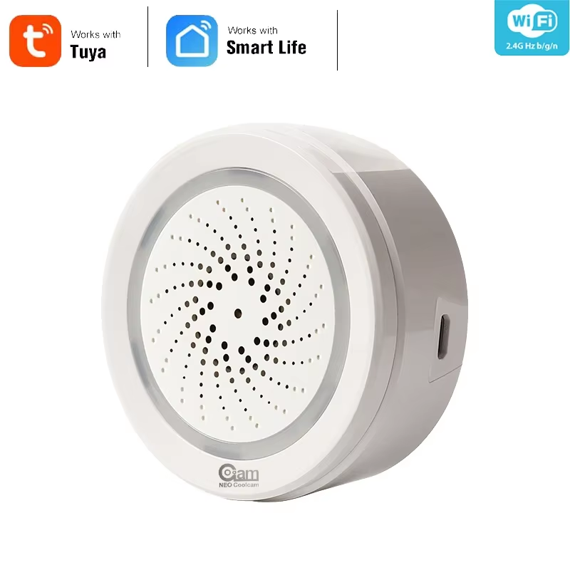 NEO Coolcam Smart Tuya Wifi Siren Alarm With Temperature Humidity Sensor Compati