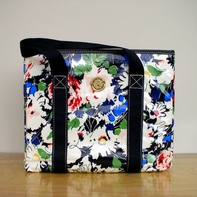 Anna Griffin Scrapbooking Tote Bag Darcey Painterly Floral Laminated Canvas