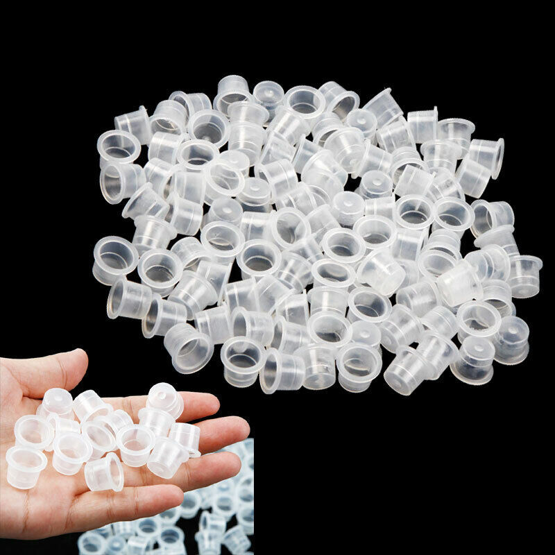 100/500 Pcs Ink Caps Plastic Cups Tattoo Supplie
