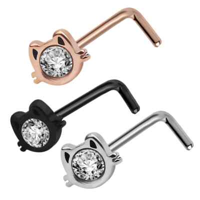 Stainless Steel Nose Rings Set Bone Stud Tragus Cartilage Hoop Body Piercing 20G