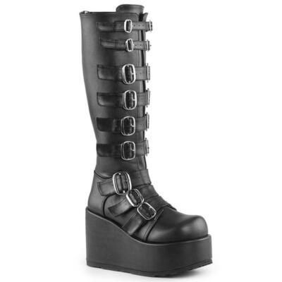 DEMONIA DEMONIA GOTHIC PLATEAU STIEFEL CONCORD-108-BLK-PU