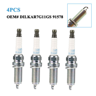 4x DILKAR7G11GS 91578 Double Iridium Spark Plugs For Honda Accord CRV CIVIC