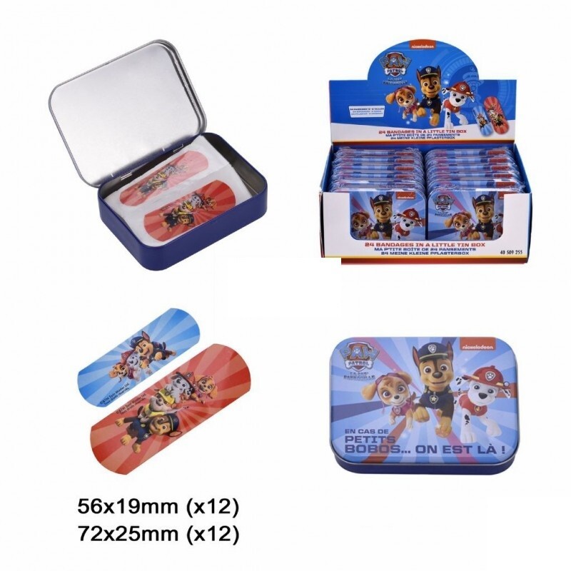 Set 12 Box Confezioni Metallo 24 Cerotti Bimbi Bambini Paw Patrol dfh