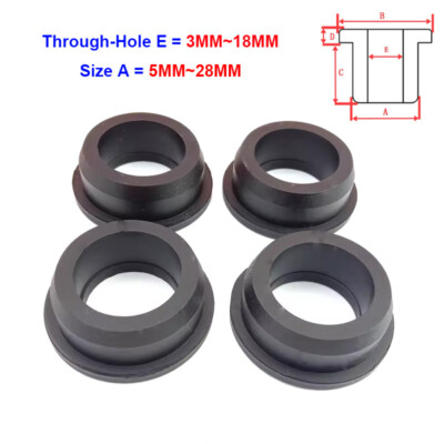 Black Silicone Rubber Grommet Plug Cable Wiring Protect 5mm to 28mm Through Hole