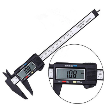 150mm 6inch LCD Digital Electronic Carbon Fiber Vernier Caliper Gauge Microm.h7