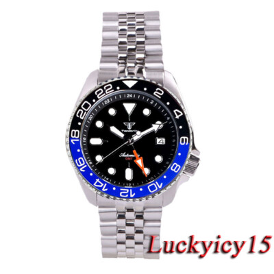 41mm Diver Watch for Men Black Dial Sapphire Glass Japan GMT NH34A Automatic
