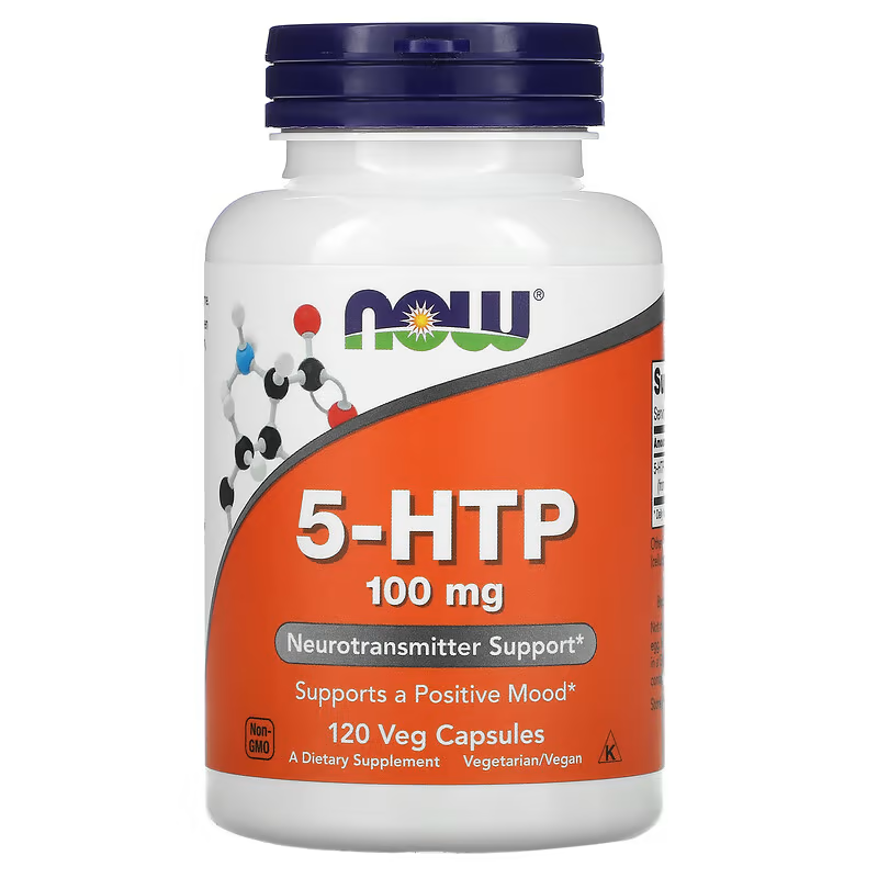 NOW Foods 5-HTP - 100mg 120 Veg Capsules | Neurotransmitter Support