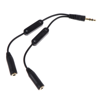 1 In 2 Out 3.5mm Male To Double Mono 3.5mm Female Headphone Y Splitter Cab_ro