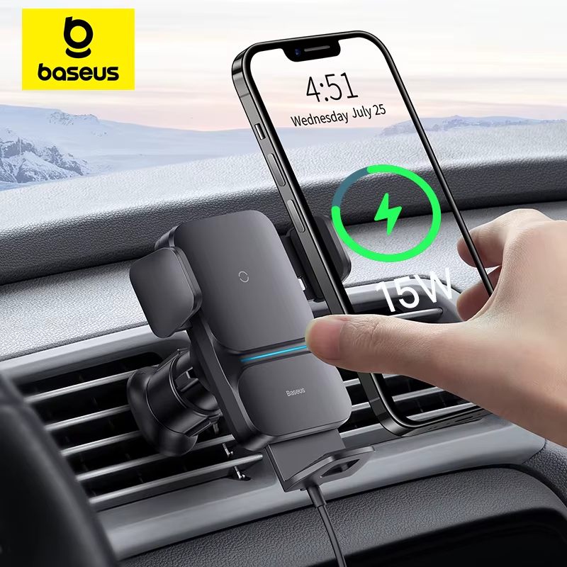 Car Phone Holder 15W QI Wireless Charger for iPhone Samsung Xiaomi Fast Charging
