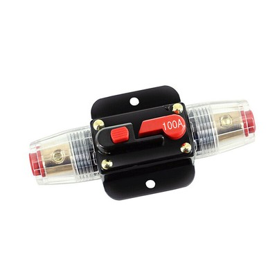 100A Car Audio Stereo Inline Circuit Breaker Fuse Switch Holder Manual Reset 1pc
