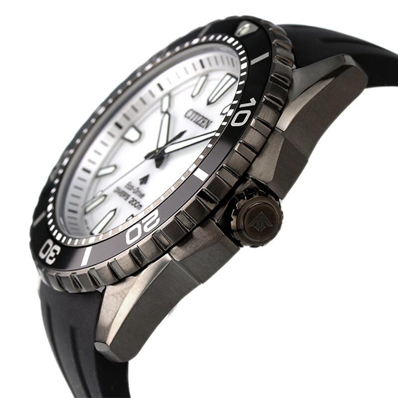 Pre-owned Citizen Promaster Marine Bn0197-08a White Dial Eco-drive Diver 200m Men Watch