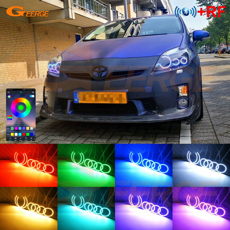 For Toyota Prius W3 Bluetooth APP Multi Color RGB LED Angel