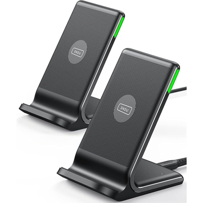 Wireless Charger 15W Induktive Ladestation 2er Pack Schnellladung für iPhone