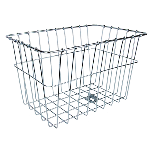 Rear Mount Rack Top Basket #585 Grocery Bag Size Polished Silver