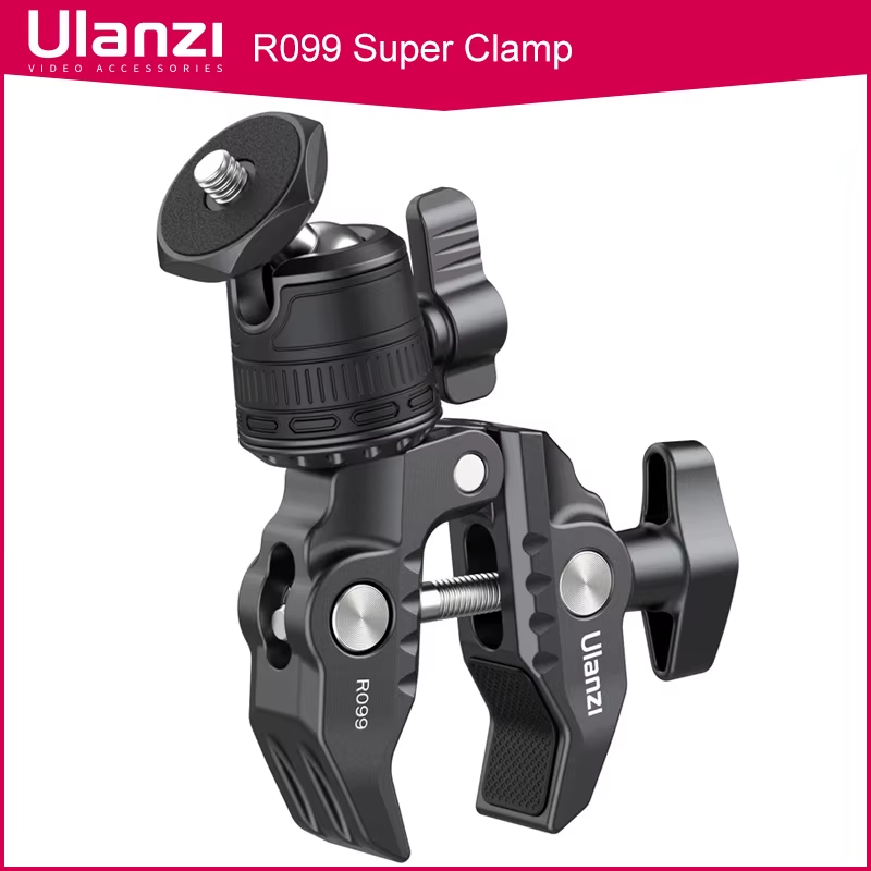 Camera Super Clamp Mount with 360° Adjustable Mini Ball Head Magic Arm 1/4 Screw