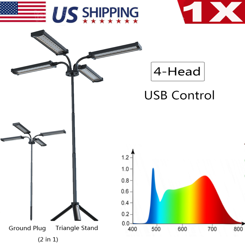 W/ Stand For Indoor Plants Full Spectrum Floor Grow Timing