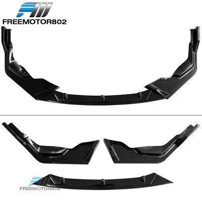 Fit 20-22 Toyota Corolla SE XSE C Style PP Gloss Black Front Bumper Lip Splitter