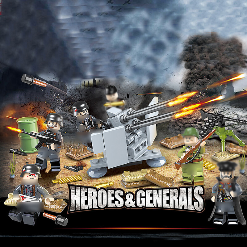 8pcs//set Militär Soldaten mit Waffen Bausteine Bricks WW2 Mini Armee Figuren Toy