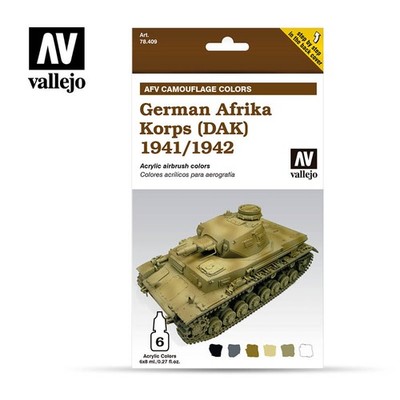Vallejo Model Air 78409 German Afrika Korps Paint Set for 1/35 Models