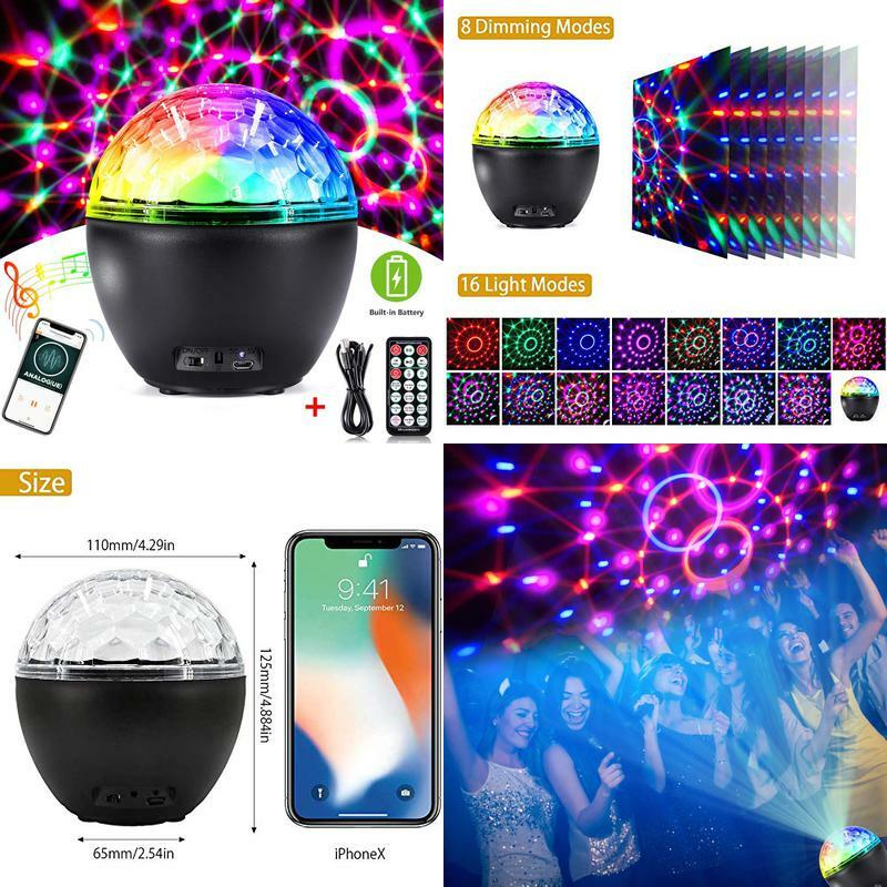 Bluetooth Disco Light,Crazyfire Party Light With Remote Control,16 Light Modes S