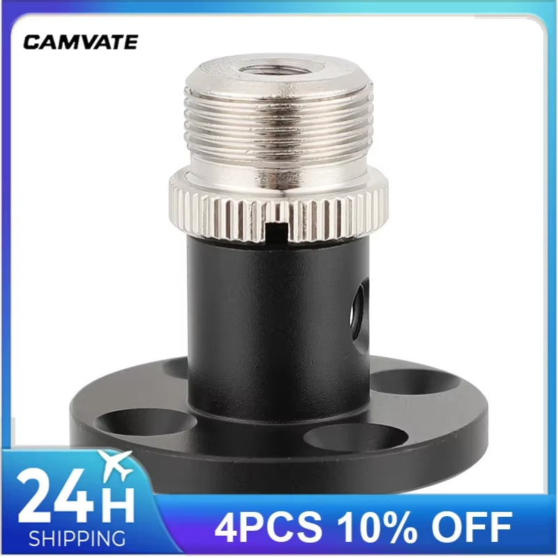 Microphone Stand With Mounting Base & 1/4"-20 Female 5/8"-27 Male Thread Connect