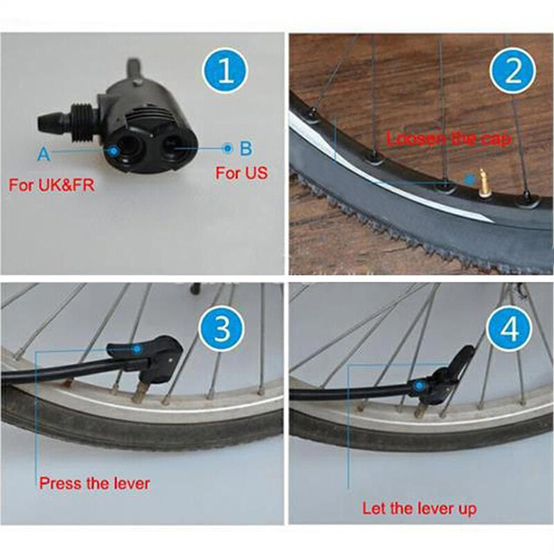 Bicycle Bike Cycle Tyre Tube Presta Dual Head Air Pump Adapter Valve