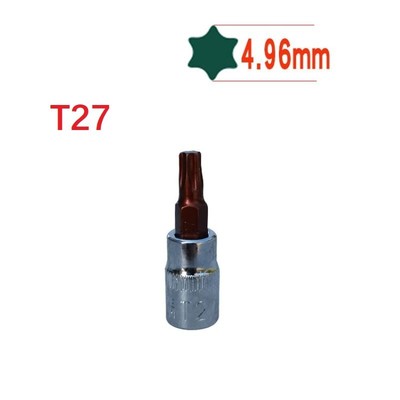 T15 Bit Socket Torx T20 T25 T27 T40 1Pcs 6.35mm / 1/4 Inch T8-T40 Drive
