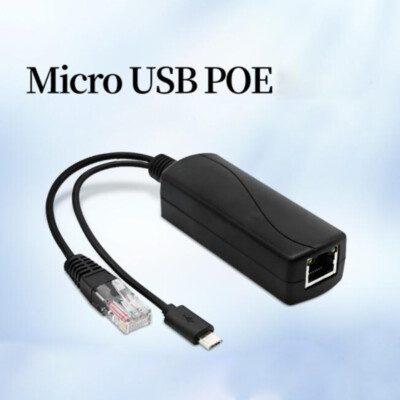 Active POE Micro usb Over Ethernet Splitter Adapter 48V to 5V for Raspberry Pi